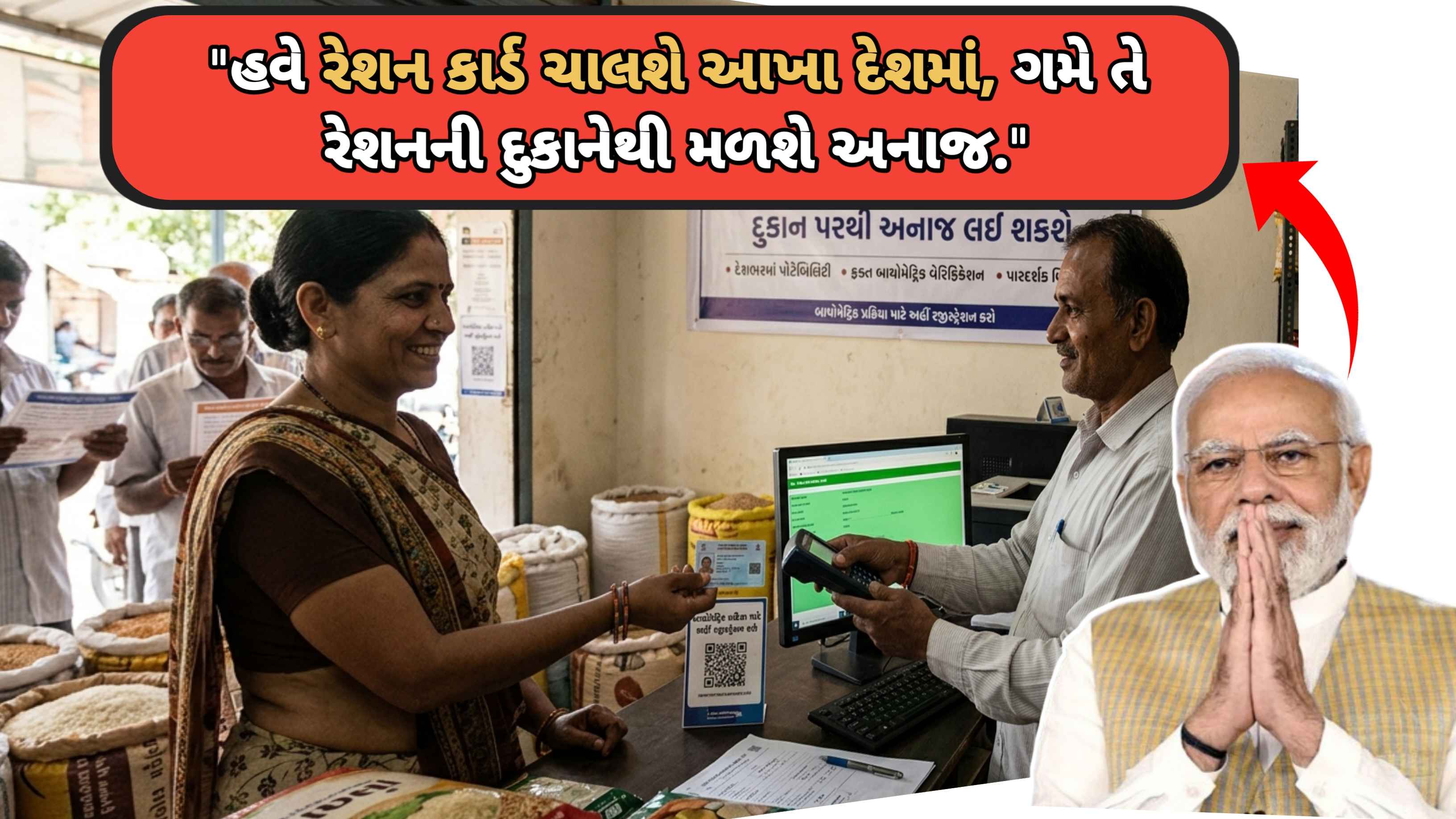 રેશન કાર્ડ ધારકો હવે કોઈ પણ દુકાનેથી સસ્તું રેશન લઈ શકશે