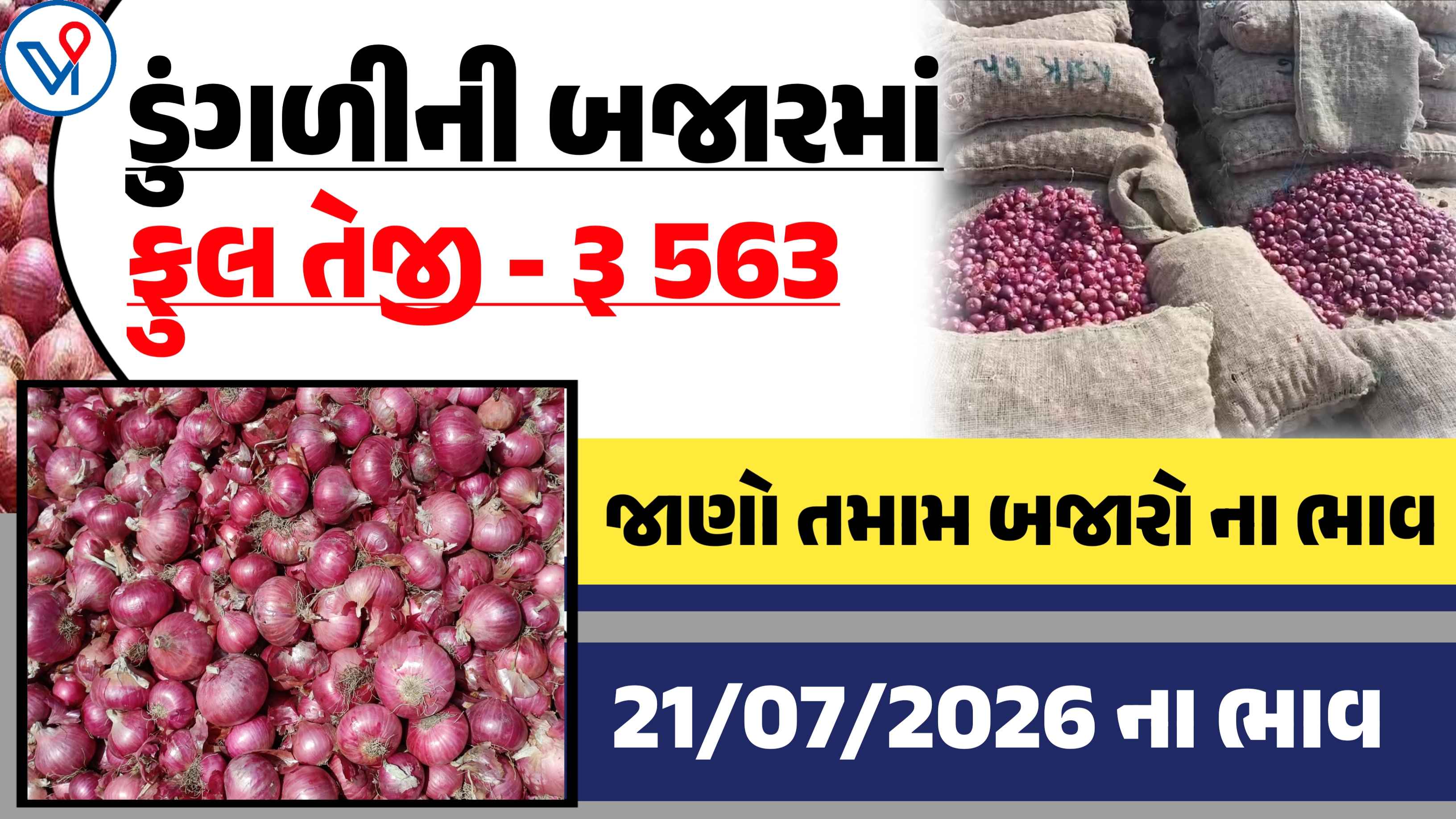 ગોંડલ અને  મહુવા યાર્ડમાં આજના ડુંગળીના ટોપ ભાવ જાણો