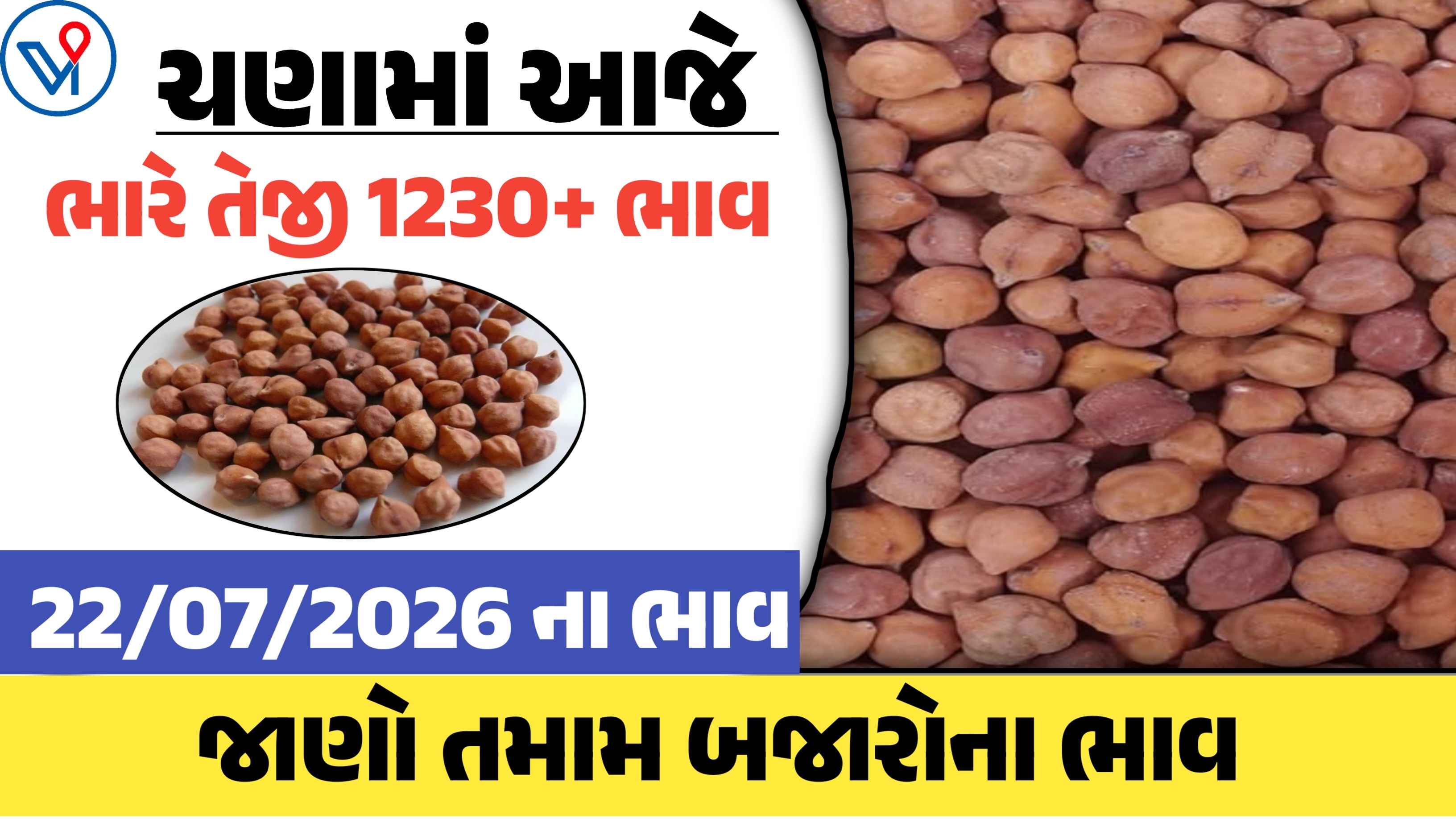 આજના ચણાના લેટેસ્ટ બજાર ભાવ (22 જુલાઇ 2026)