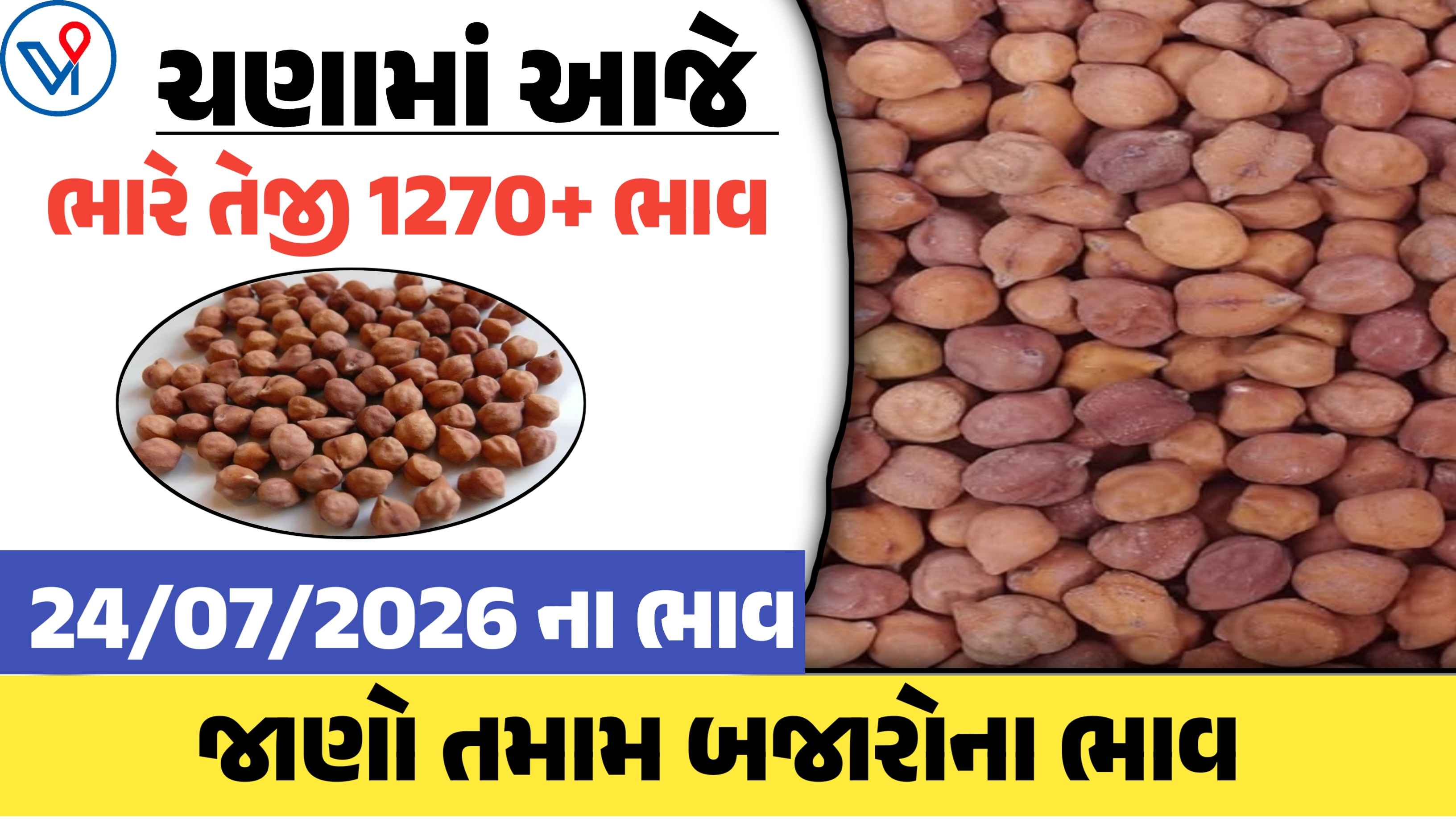 આજે ચણાના ભાવમાં વધારો, જાણો કયા માર્કેટમાં રહ્યો ઊંચો ભાવ?