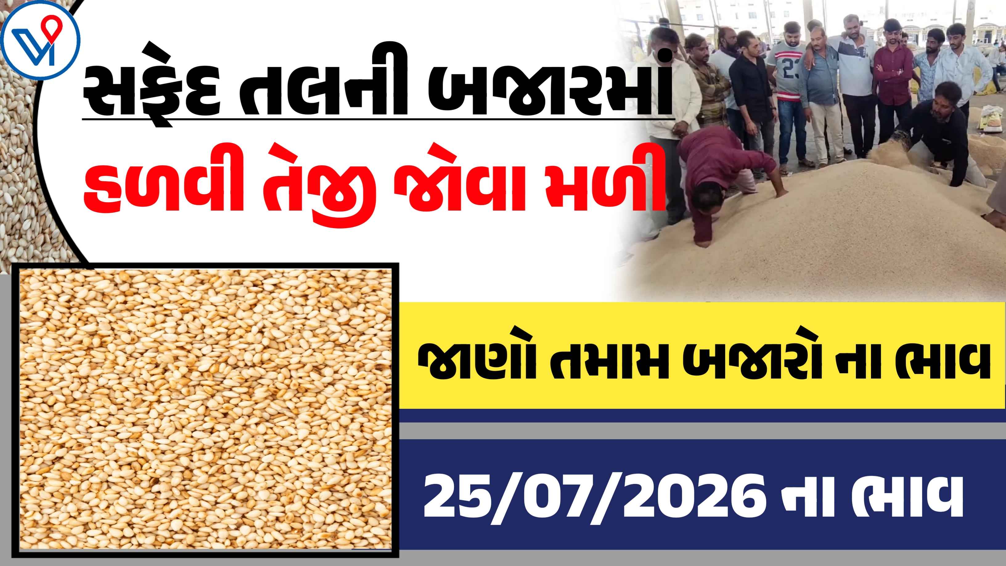 ગુજરાતના વિવિધ માર્કેટિંગ યાર્ડમાં સફેદ તલના બજાર ભાવ