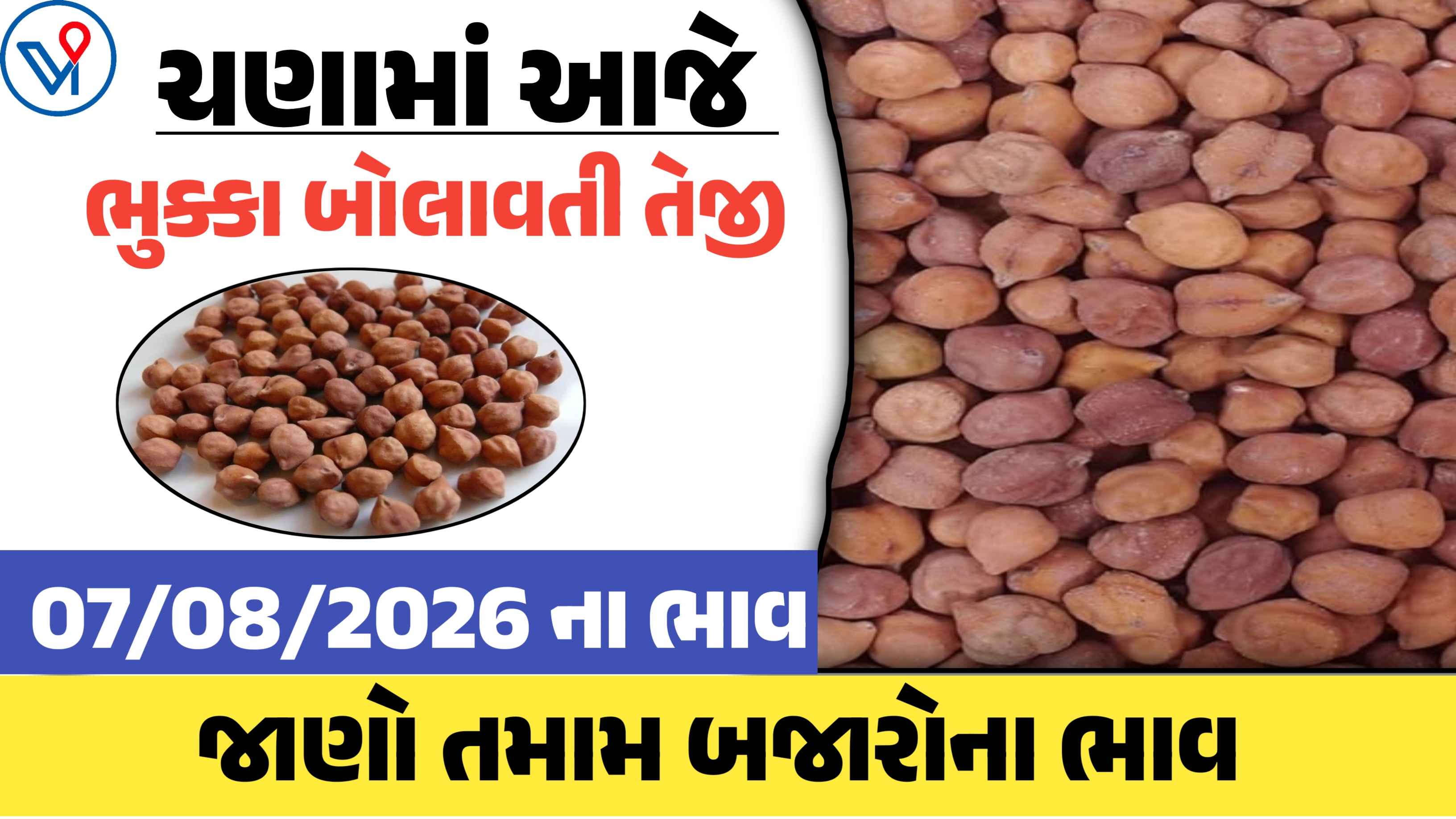 ચણાના બજાર ભાવ: ચણામાં આજે ભુકકા બોલાવતી તેજી| આજના APMC ભાવ